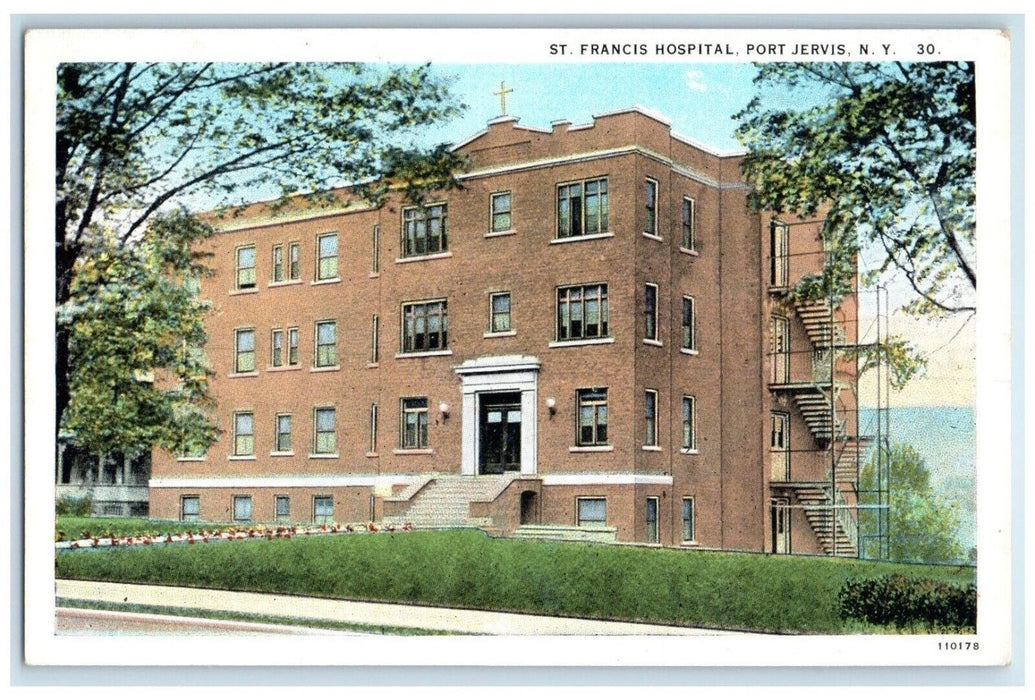 1920 Exterior View St Francis Hospital Port Jervis New York NY Unposted Postcard