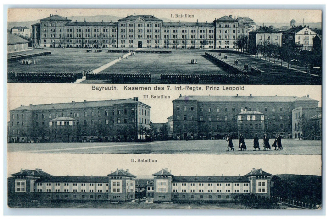 1918 Barracks of 7th Infantry Regt. Prince Leopold Germany Multiview Postcard