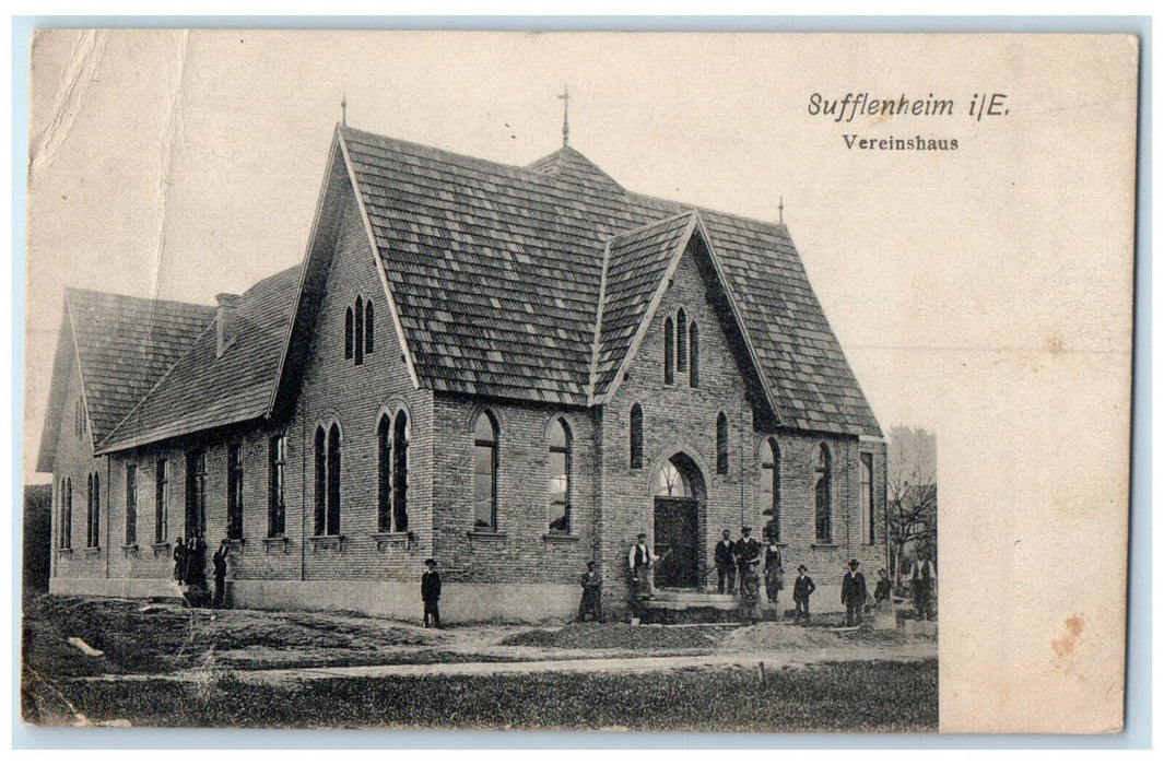 c1920's View of Soufflenheim Vereinshaus France Unposted Antique Postcard