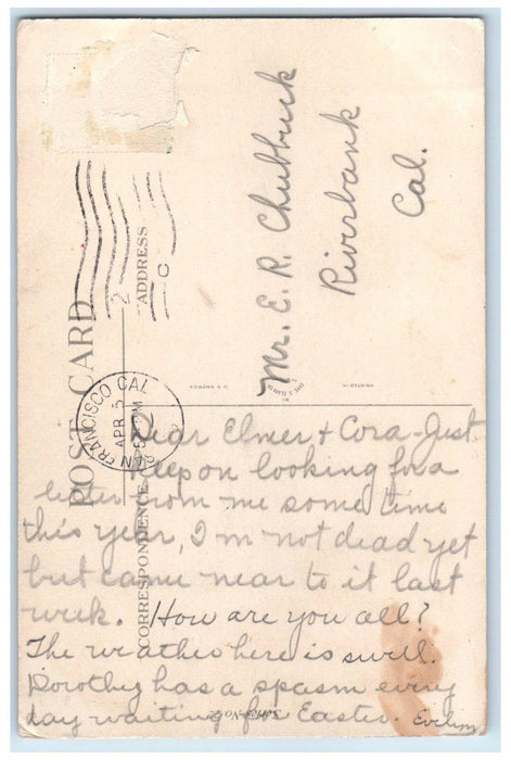c1910s Easter Wishes Chicks In Cage San Francisco California CA Antique Postcard