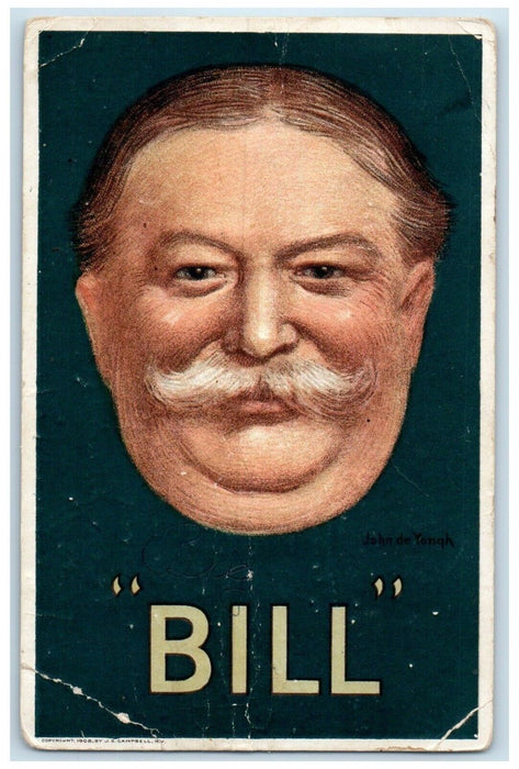 1911 Bill Taft President Codell Kansas KS Posted Antique Postcard