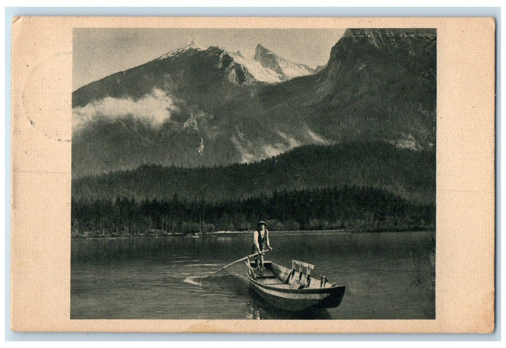 1935 Hintersee with the Hochkalter Peak in Germany Posted Vintage Postcard