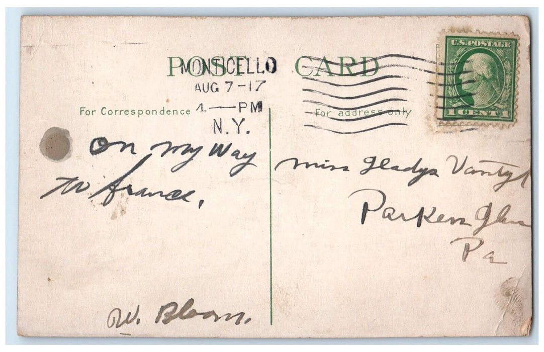 1917 Broadway Central Hotel Classic Cars Monticello New York NY Antique Postcard