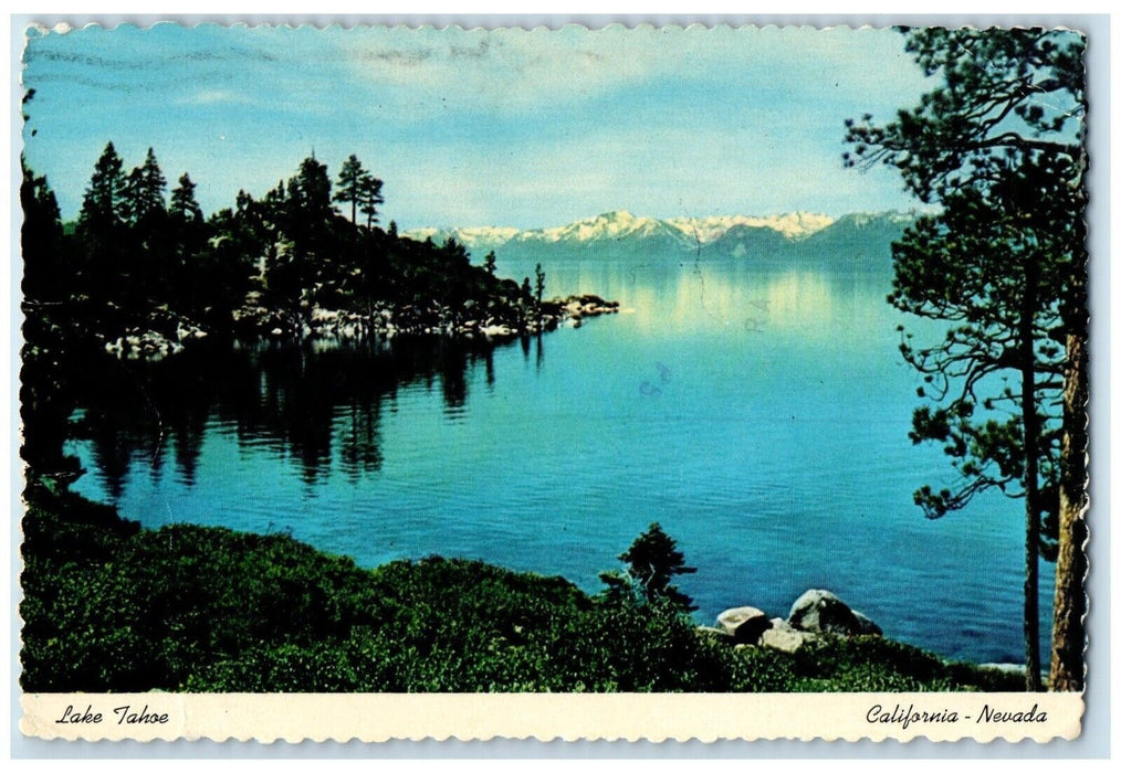 1978 Lake Tahoe California Nevada's Sierra Mountains CA International Postcard
