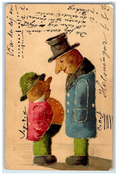 c1905 Fantasy Surreal Potatoes Sweden Embossed Posted Antique Postcard