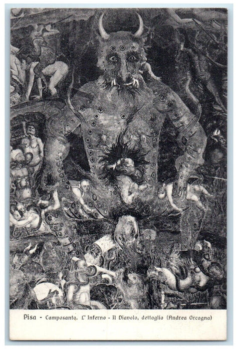 c1910's Pisa Camposanto Devil Art Pisa Italy Unposted Antique Postcard