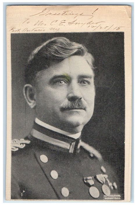 1915 Military Studio Portrait Fort Ontario New York NY Posted Antique Postcard