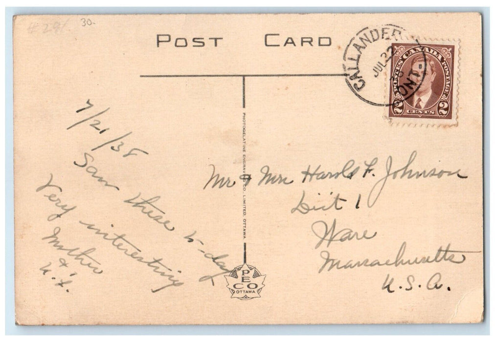 1938 The Dionne Quintuplets At Callander Ontario Canada Posted Vintage Postcard