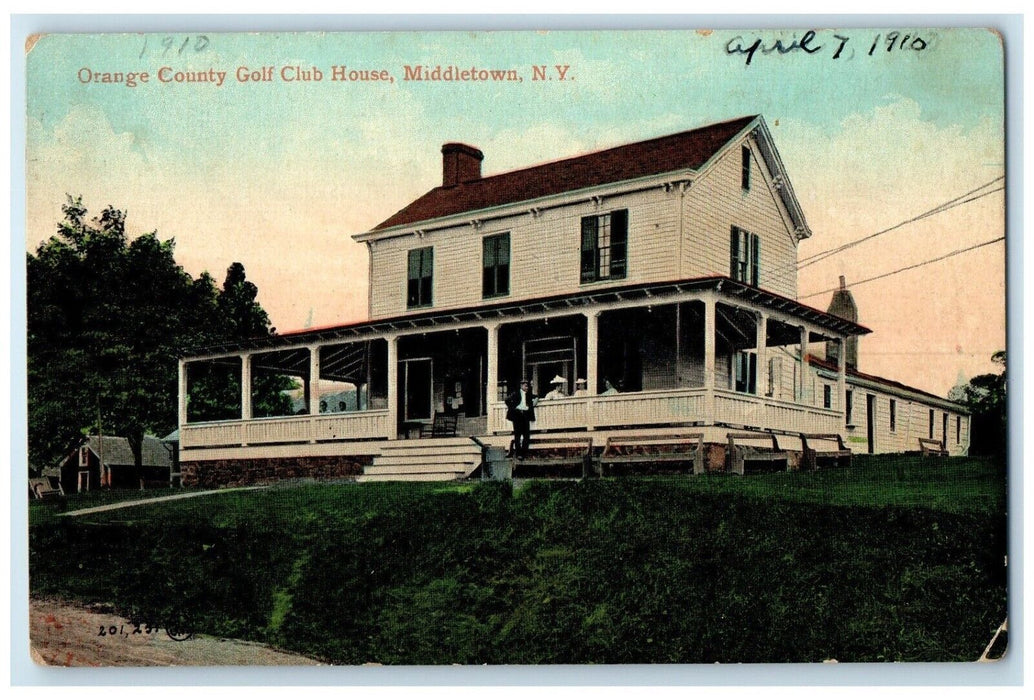 1910 Exterior View Orange County Golf Club House Middletown New York NY Postcard