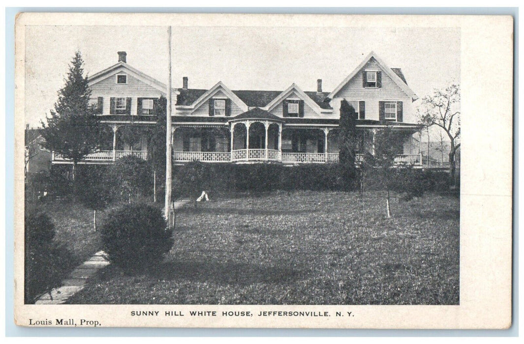 1909 Front View Sunny Hill White House Building Jeffersonville New York Postcard