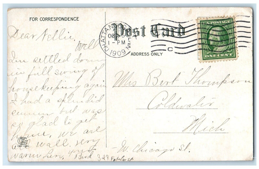 1909 Lookout Incline Steepest Grade Trolley Rail Chattanooga Tennessee Postcard
