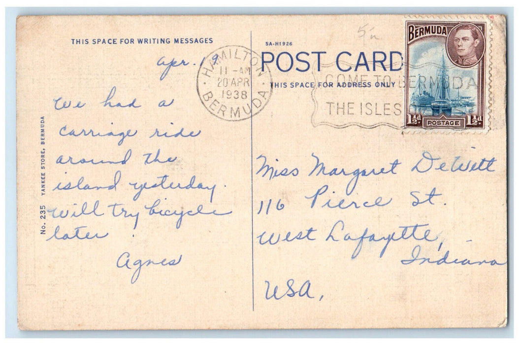 1938 Greetings from Bermuda Islands Big Letter Multiview Posted Postcard