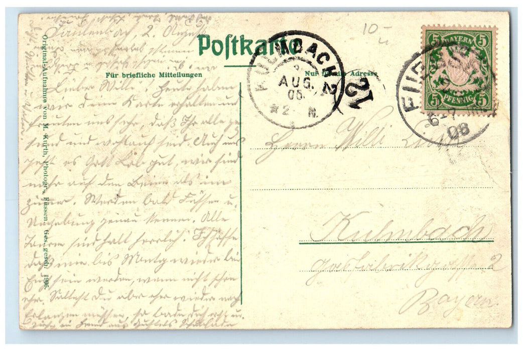 1908 Big and Small Mountains Alatsee near Fuessen Bavaria Germany Postcard