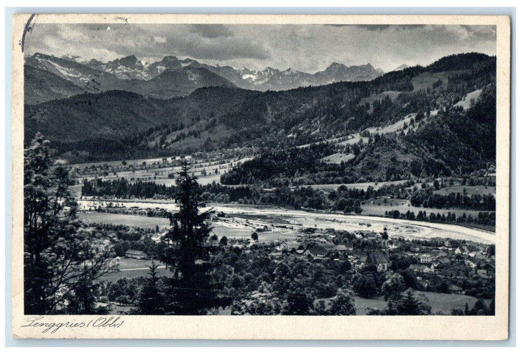1934 Hills Mountains Trees Lenggries mit Karwendel Austria Posted Postcard