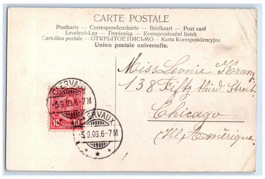 1903 Le Chateau Cote Est Clervaux Luxembourg Antique Posted Postcard
