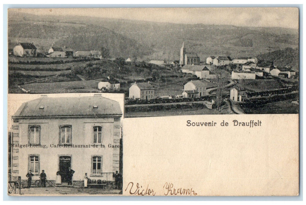 1907 Malget-Loring Cafe Restaurant From Train Station Luxembourg Postcard
