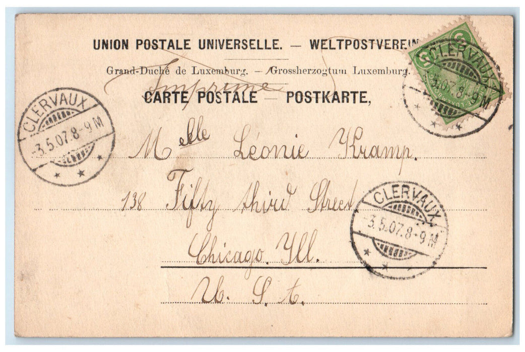 1907 Malget-Loring Cafe Restaurant From Train Station Luxembourg Postcard