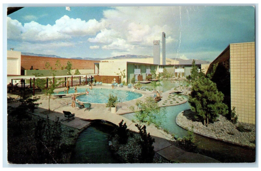 c1950's White Winrock And Hotel Pool Albuquerque New Mexico NM Vintage Postcard