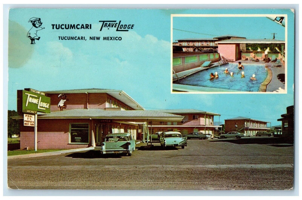 1970 Tucumcari Travel Lodge Motel Pool Tucumcari New Mexico NM Vintage Postcard