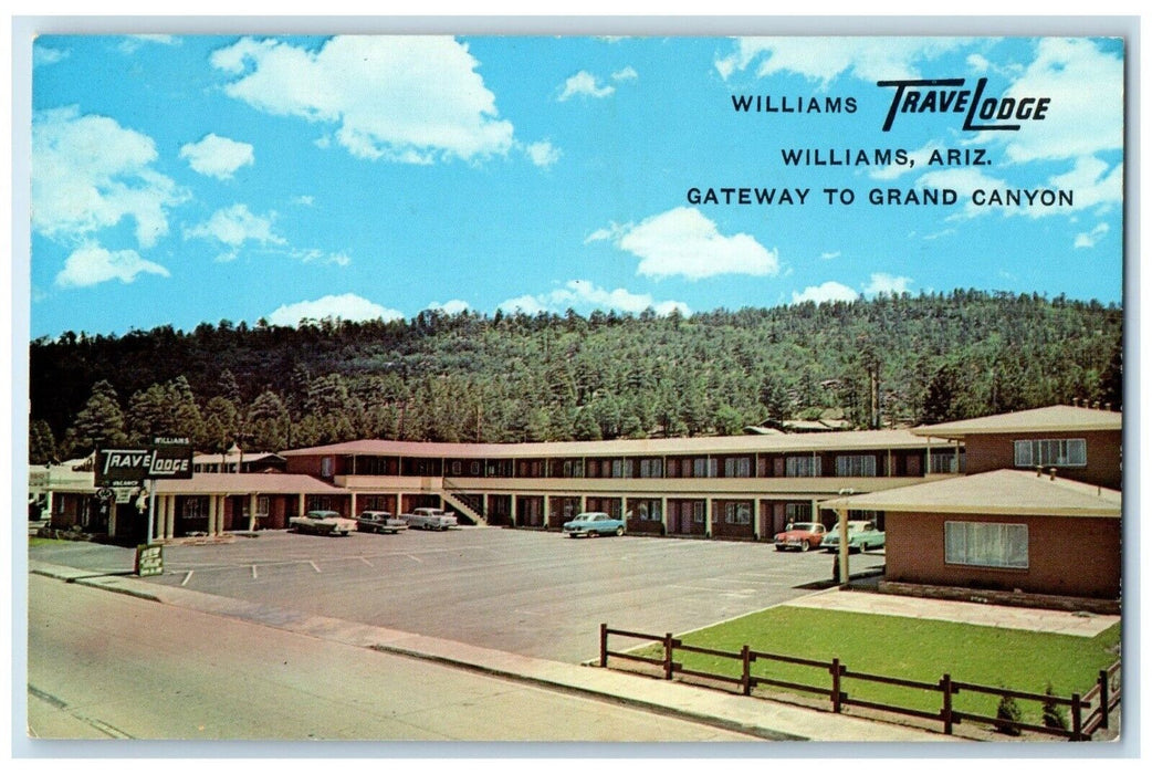 1962 William Travel Lodge Motel Cars Roadside Williams Arizona AZ Postcard