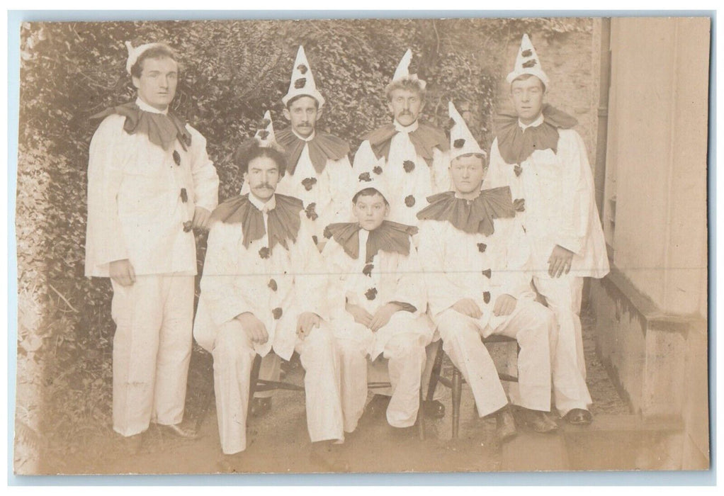 c1910's Clowns Jester Costume England United Kingdom RPPC Photo Antique Postcard