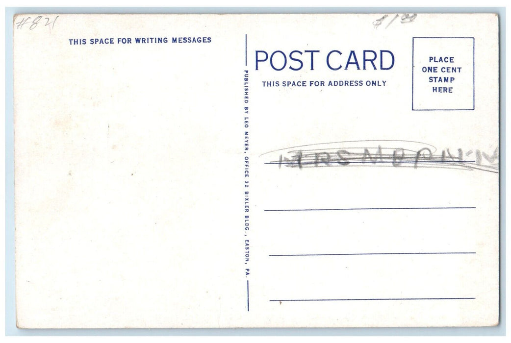 c1930 One Beautiful Paths Lafayette College Easton Pennsylvania Vintage Postcard