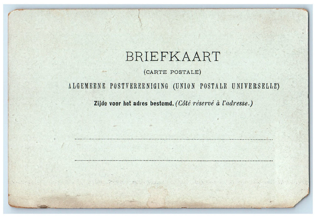 c1905 Greetings from Elburg Kerkstraat Netherlands Unposted Postcard