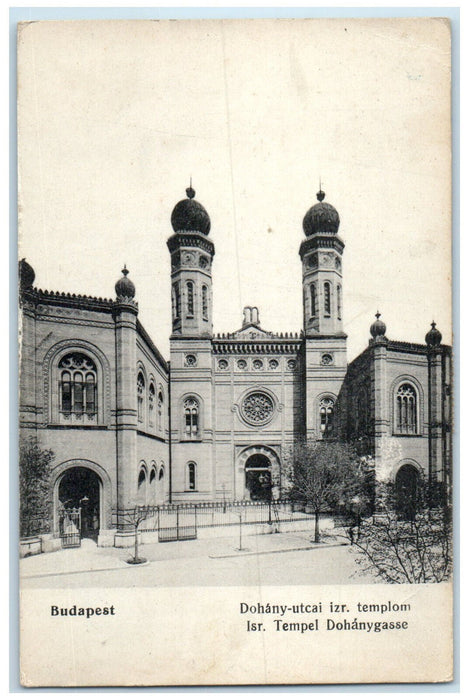 c1910 Dohány Street Synagogue Budapest Hungary Posted Antique Postcard
