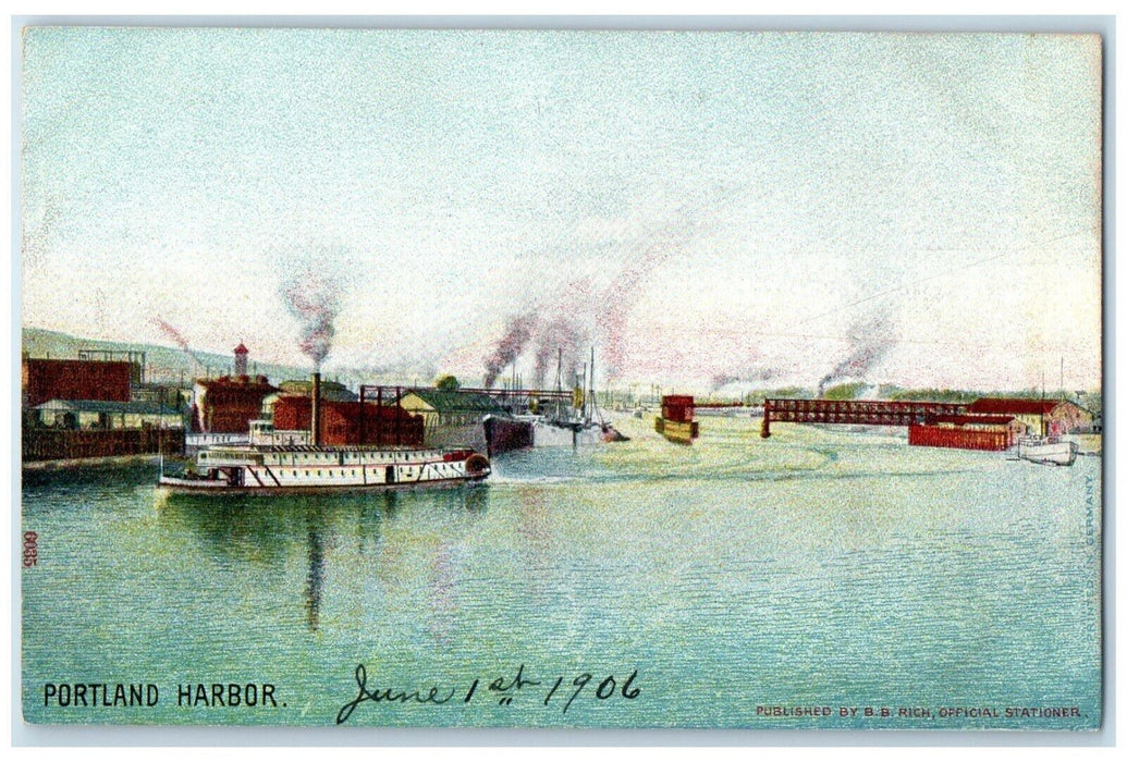 c1906 Steamer Cruise Ship Lake Portland Harbor Oregon Antique Unposted Postcard