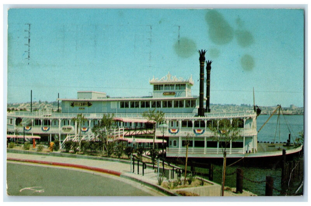 1972 Reuben E. Lee Restaurant Roadside View San Diego California CA Postcard