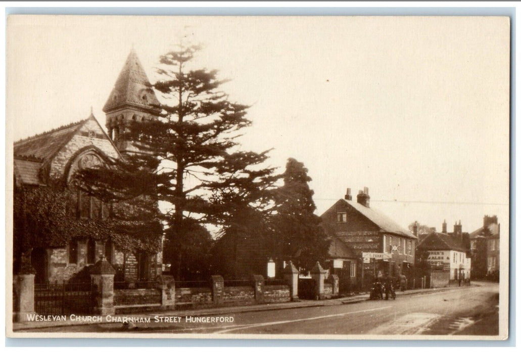 c1910s Weslevan Church Charnham Street Hungerford England UK RPPC Photo Postcard