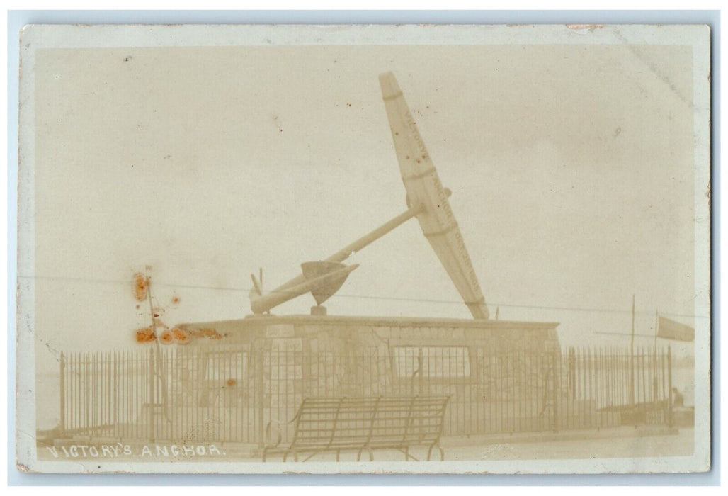 c1910s HMS Victory Anchor Southsea England United Kingdom UK RPPC Photo Postcard