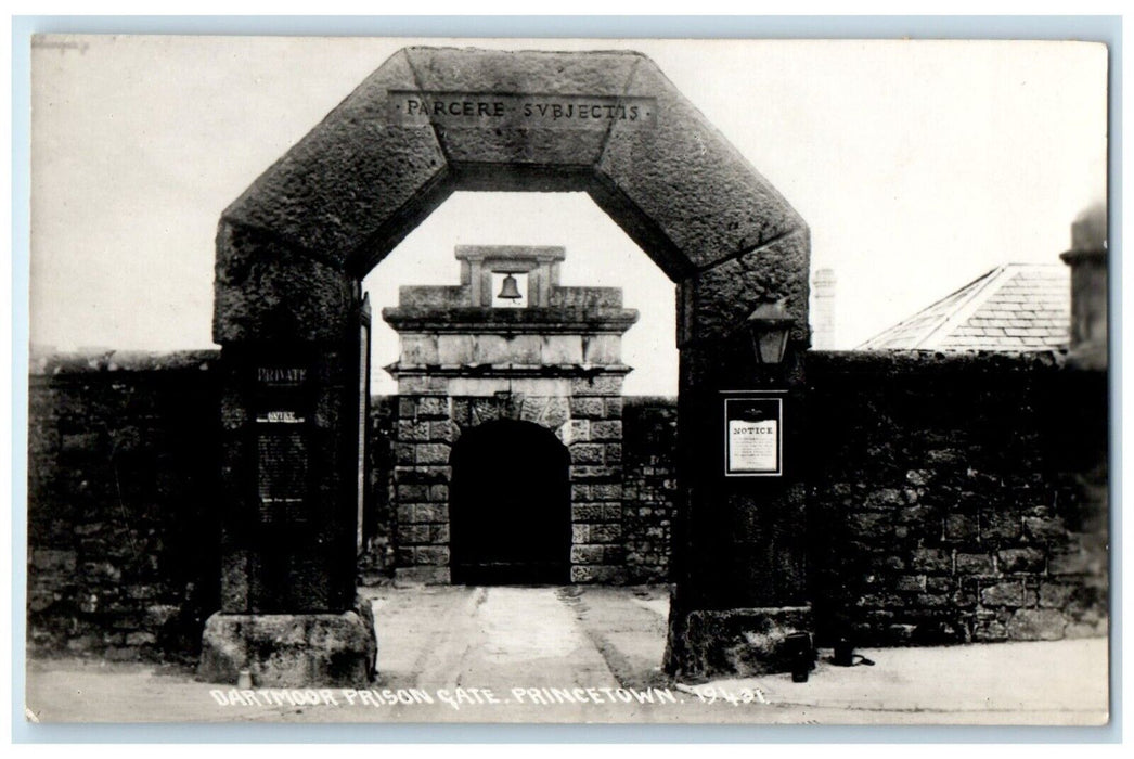 c1910's Dartmoor Prison Gate Entrance Princetown England UK RPPC Photo Postcard