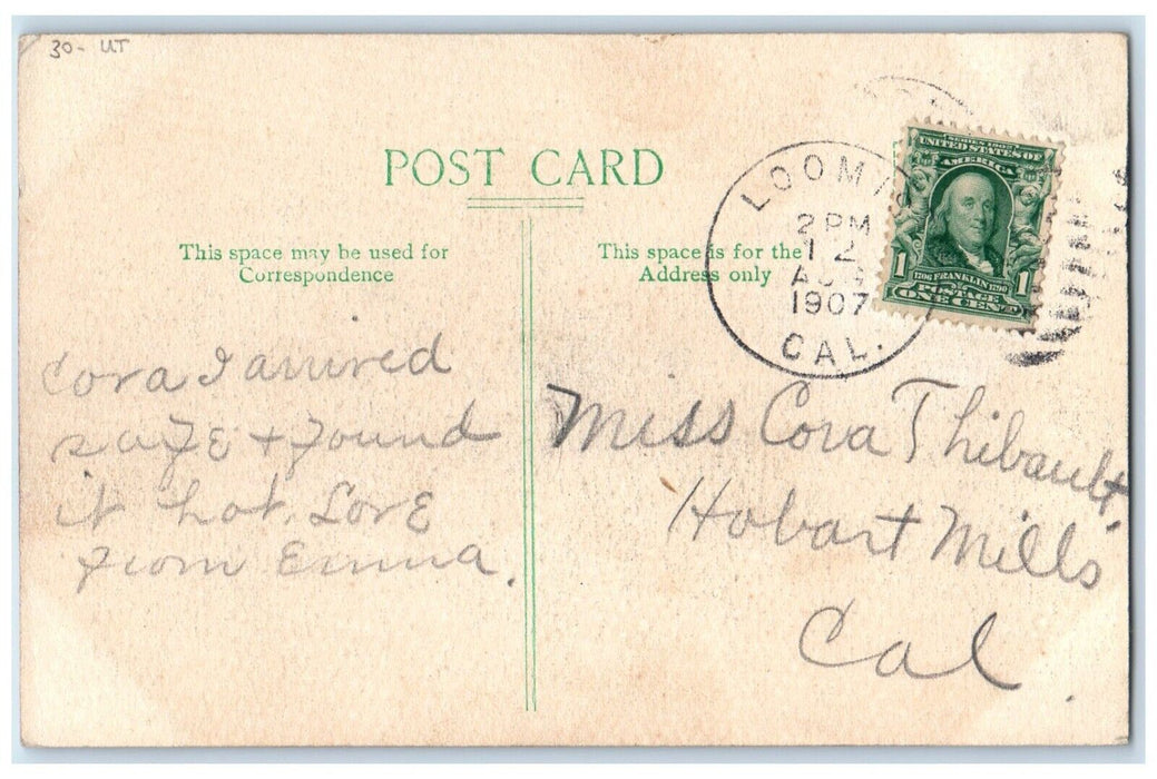 1907 Midlake Ogden Lucin Cut Off Railroad Train Depot UT Loomis CA Postcard