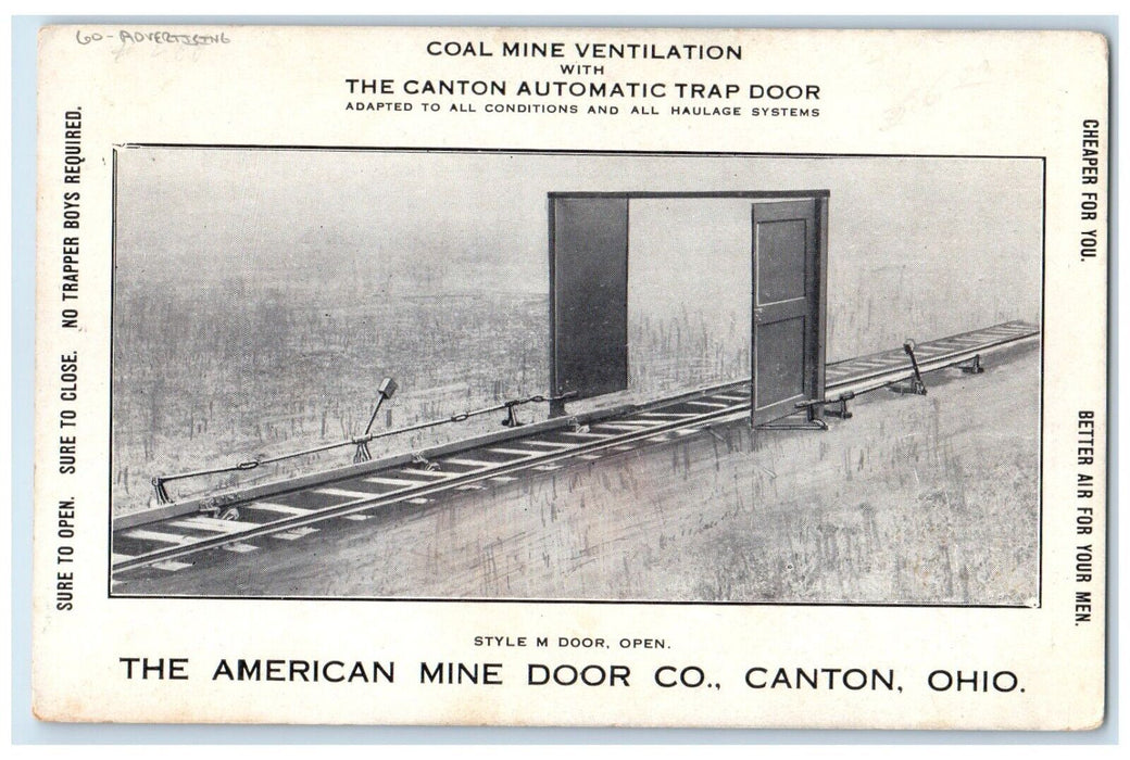 McKinley Monument Canton Ohio OH Advertising The American Mine Door Postcard