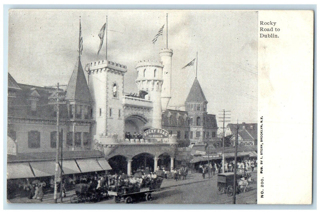 c1905 Rocky Road To Dublin Horse Carriage Coney Island New York NY Postcard