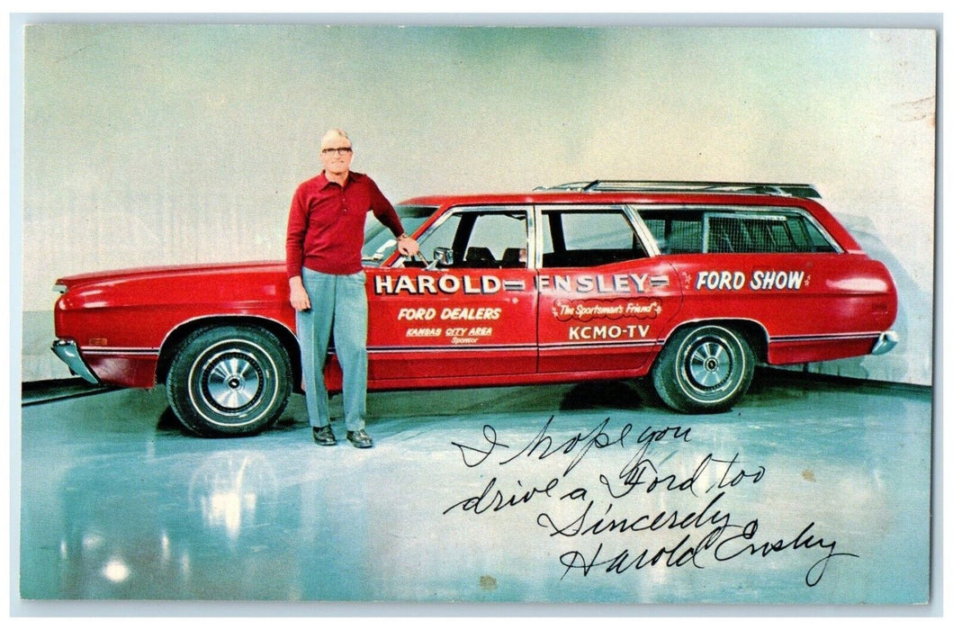 c1950's Harold Ensley Champion KCMO TV Ford Show Kansas City MO Vintage Postcard
