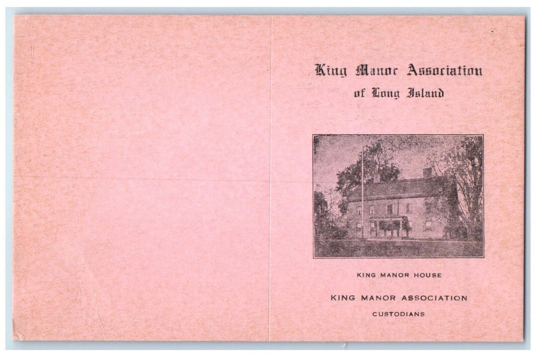 King Manor Association Jamaica Long Island NY, King Manor House Vintage Postcard
