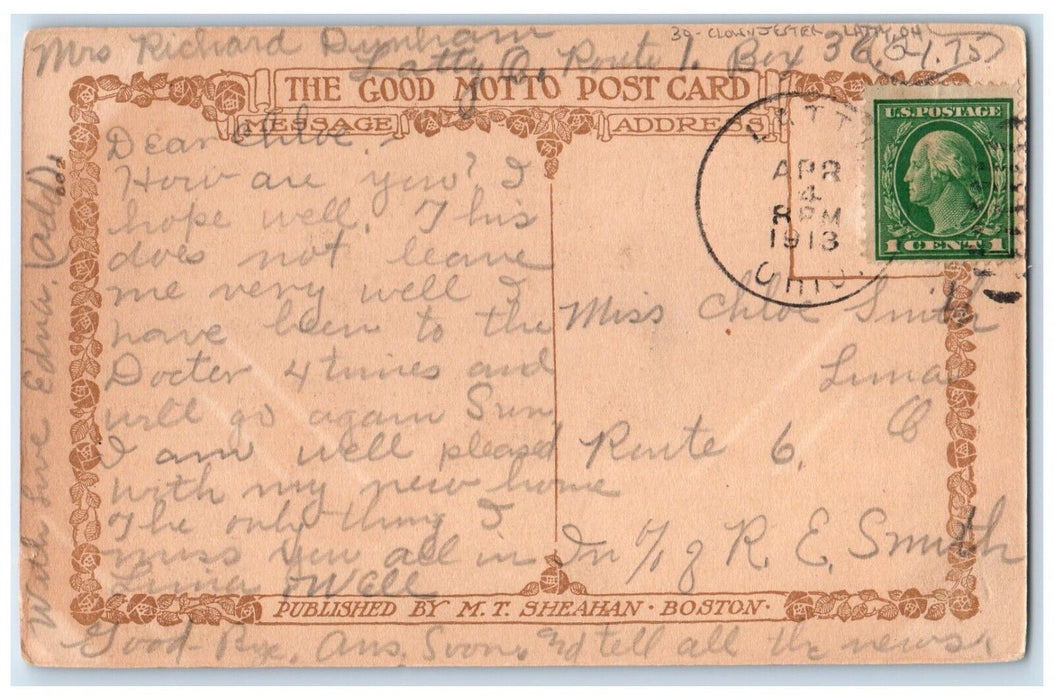1913 Don't Ask Foolish Question Clown Jester Latty Ohio OH Antique Postcard