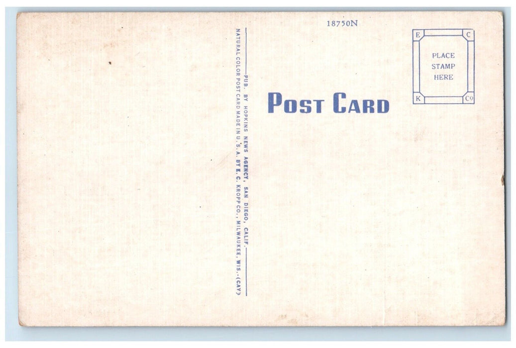 c1940 Victory Ryan School Aeronautics Jet Planes San Diego California Postcard