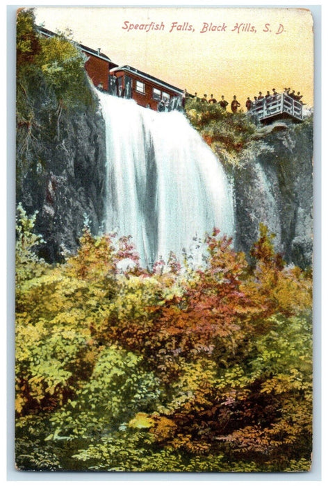 c1910 Spearfish Falls Lake River Trees Black Hills South Dakota Vintage Postcard