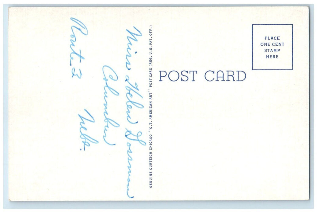 c1940 Frankfort Park Band Stand Civil War Monument Columbus Nebraska NE Postcard