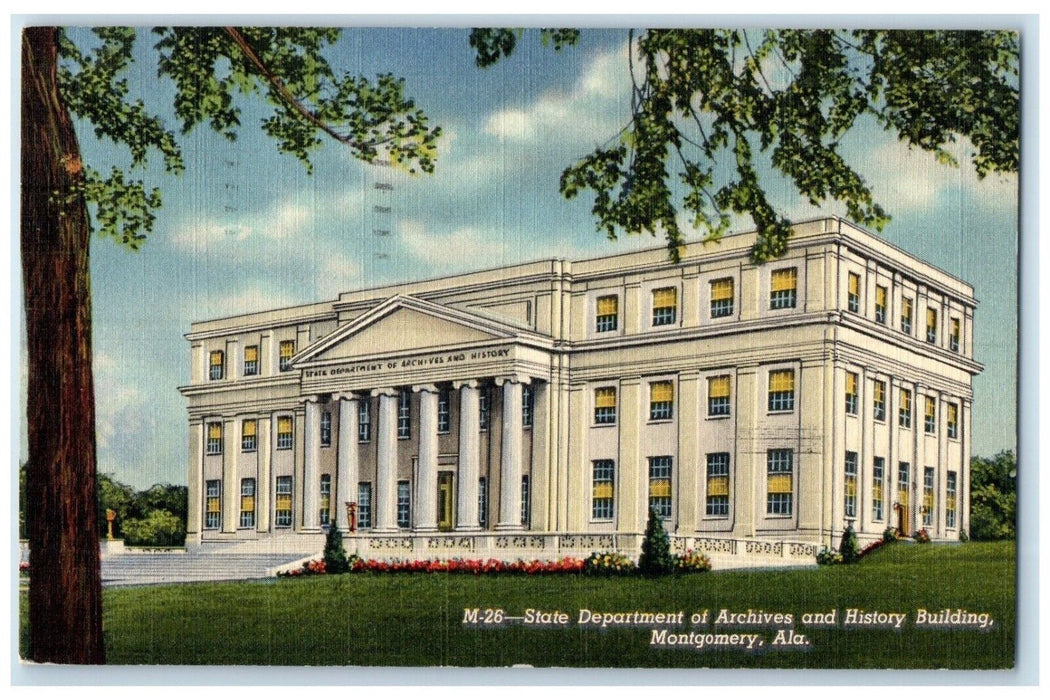 1947 State Department Archives History Building Montgomery Alabama AL Postcard