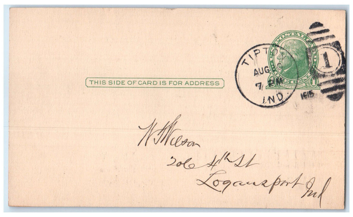 1915 Clyde Porter Complaint Letter Logansport Indiana IN Tipton IN Postcard