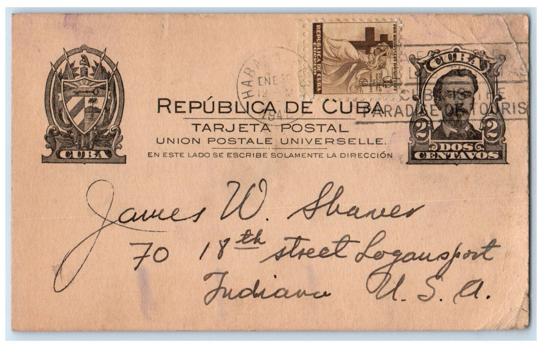 1942 Cyclopedia Volume 1 and 2 of United States Postmark Cuba Postcard