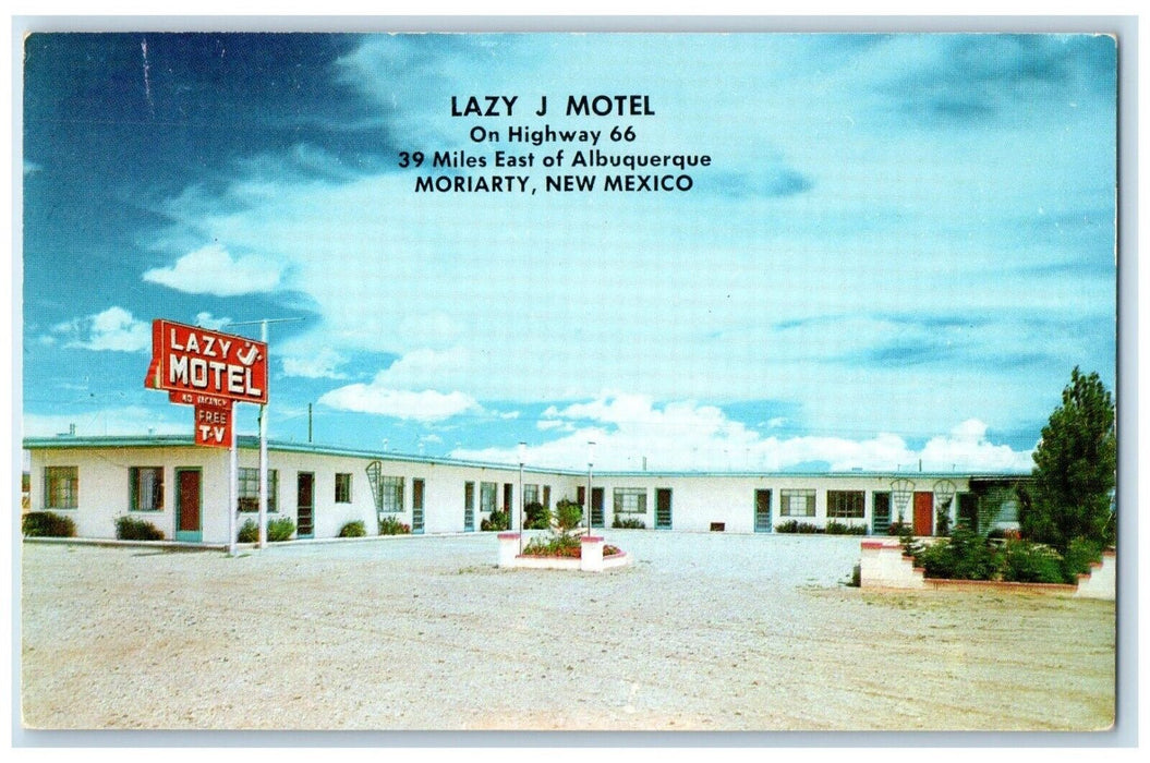 c1950's Lazy J Motel Roadside Moriarty New Mexico NM Unposted Vintage Postcard