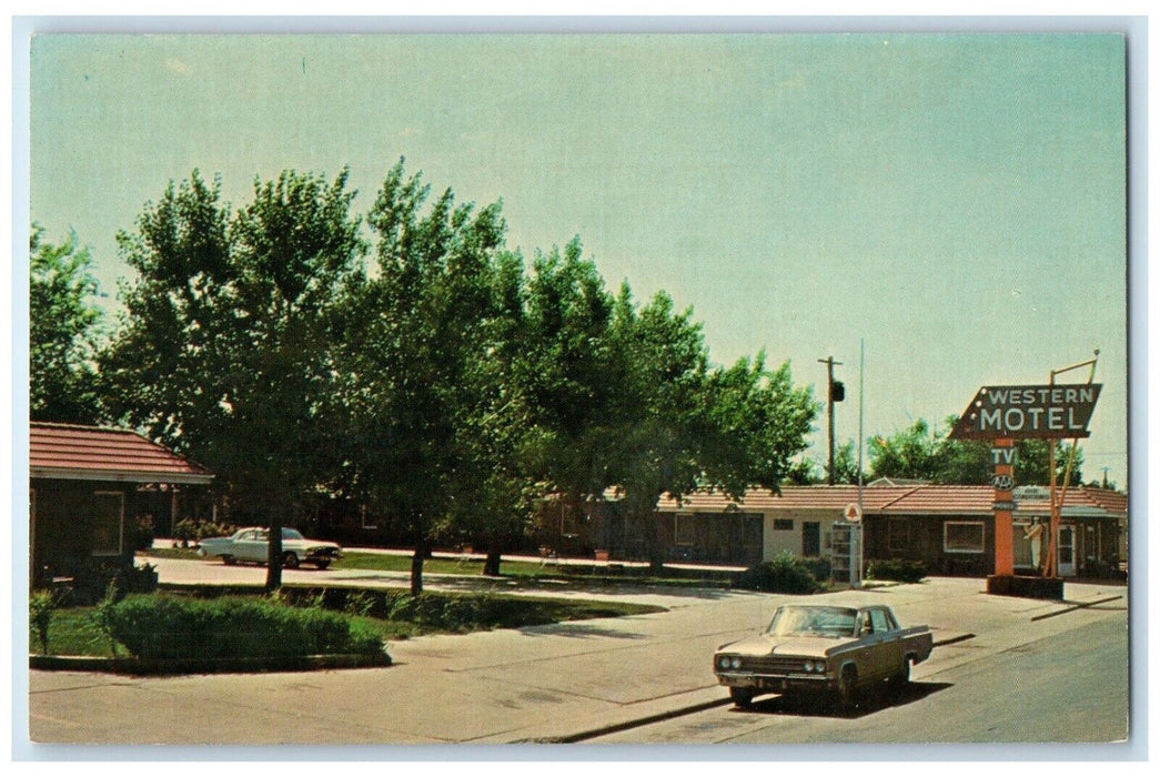 c1950's Western Motel Cars Roadside Casper Wyoming WY Unposted Vintage Postcard