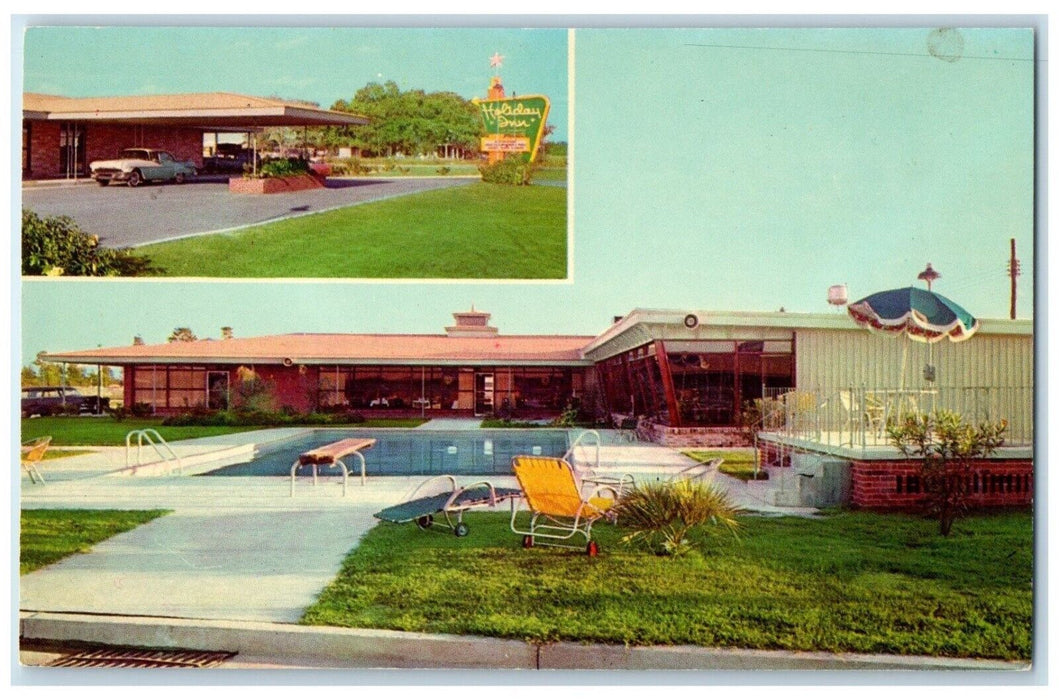 c1950's Holiday Inn Motel Swimming Pool Pascagoula Mississippi MS Postcard