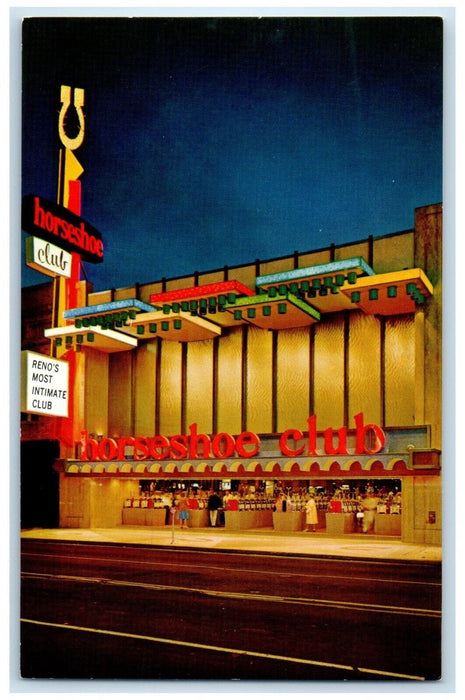 Reno's Horseshoe Club Restaurant Bar Gaming Reno Nevada NV Vintage Postcard