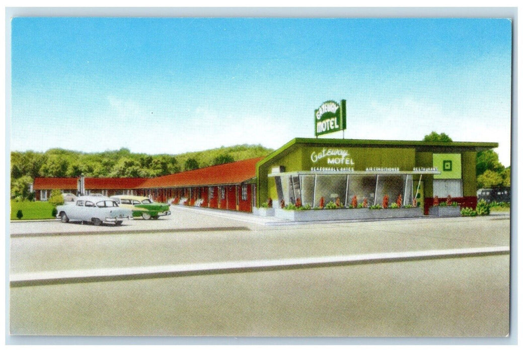 c1960's Gateway Motel & Restaurant Huntingdon West Virginia WV Vintage Postcard